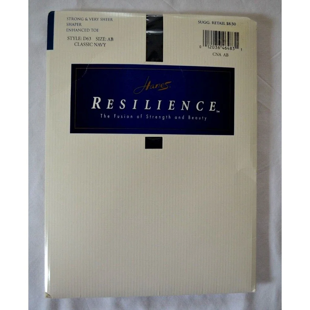 VTG Hanes Size AB Resilience Pantyhose Strong Very Sheer Style D63 Classic Navy